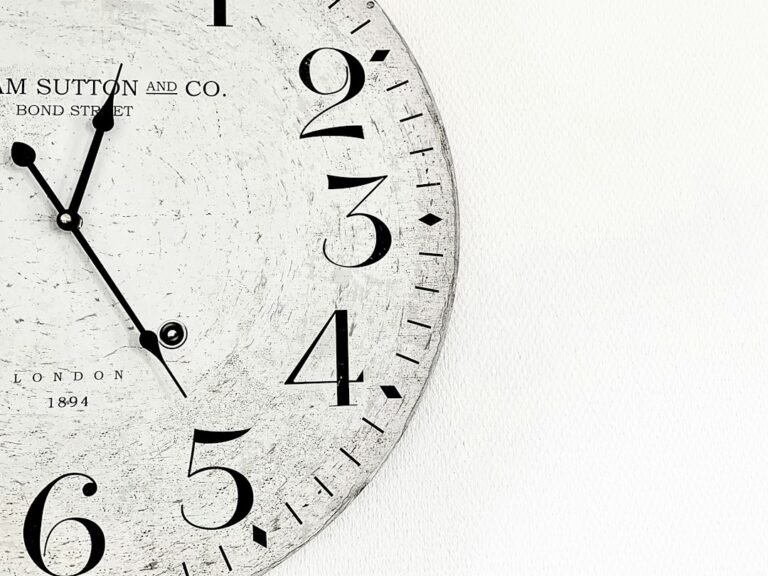 A white analog clock illustrating time loop rules
