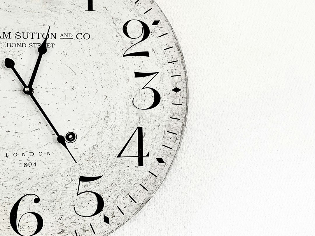 A white analog clock illustrating time loop rules
