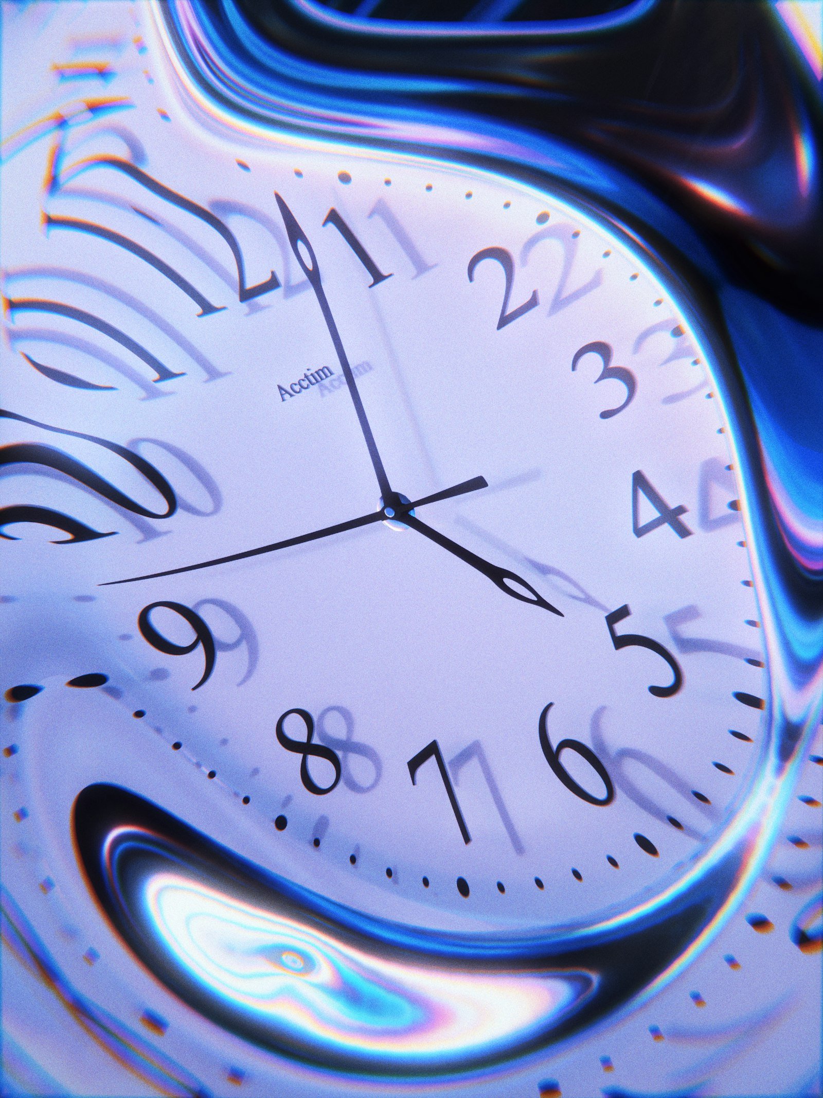 Distorted clock face illustrating time travel and paradoxes